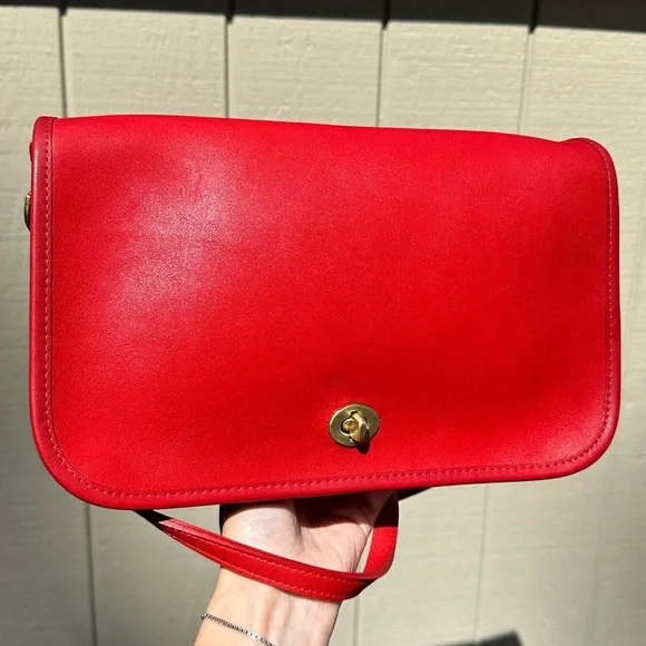Vintage Coach Bag NYC Convertible Clutch 9635 red - Picture 2 of 15